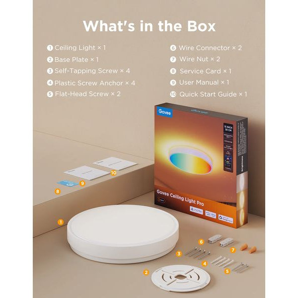 Govee Deckenleuchte 38 cm, 24 W, 3500 lm, RGBIC + WW