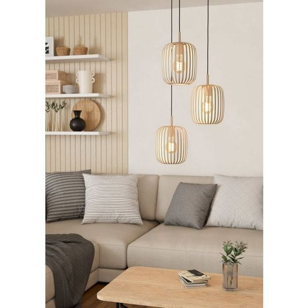 EGLO Leuchten Pendelleuchte ROMAZZINA beige exkl. E27 3x40W