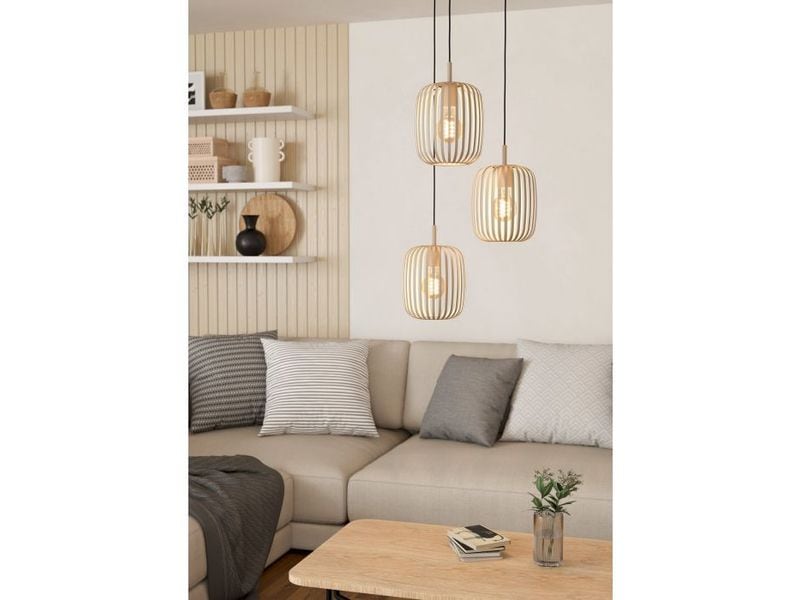 EGLO Leuchten Pendelleuchte ROMAZZINA beige exkl. E27 3x40W