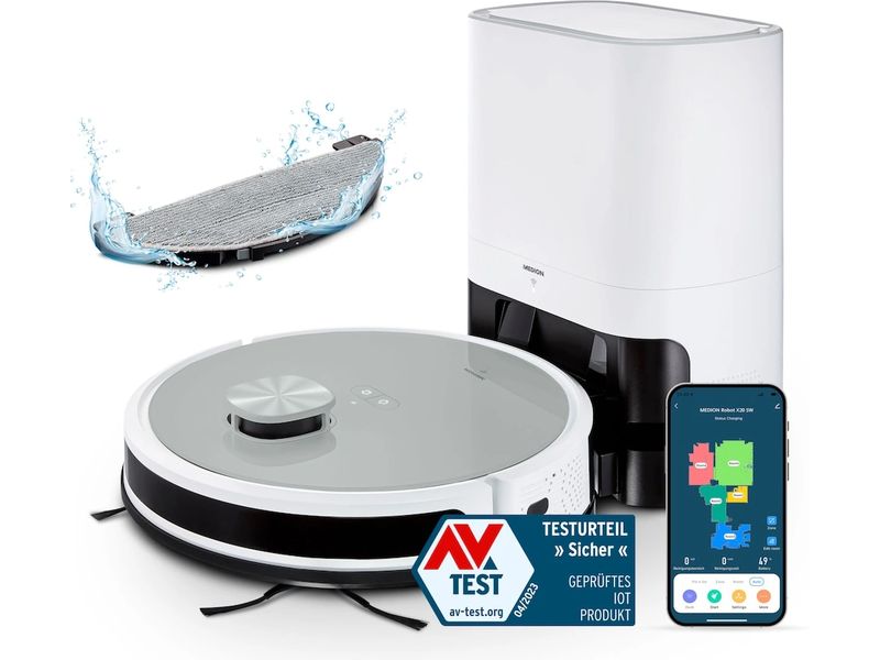 Medion Saug- und Wischroboter X21 mit Absaugstation