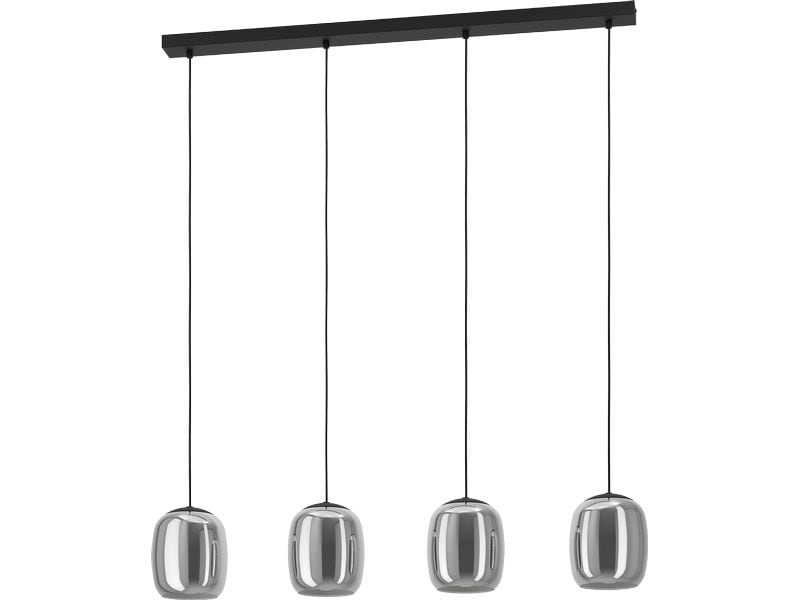 EGLO Leuchten Pendelleuchte CIAMPINO schwarz exkl. E27 4x28W