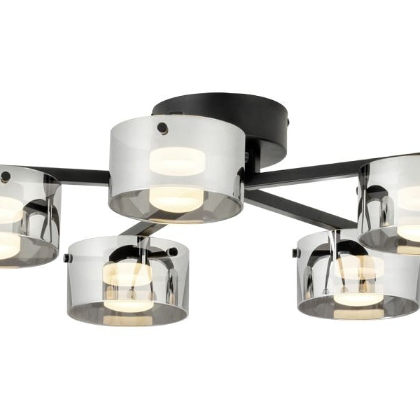 EGLO Leuchten LED-Deckenleuchte Copillos LED 5 x 5, 4W 3000K Silber