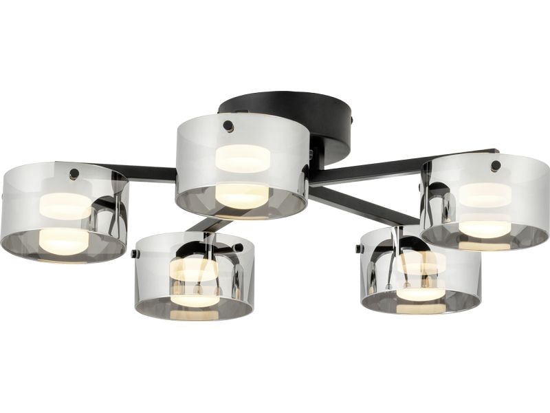 EGLO Leuchten LED-Deckenleuchte Copillos LED 5 x 5, 4W 3000K Silber