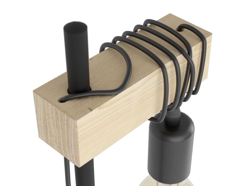 EGLO Leuchten Tischleuchte TOWNSHEND schwarz, braun exkl. E27 1x10W