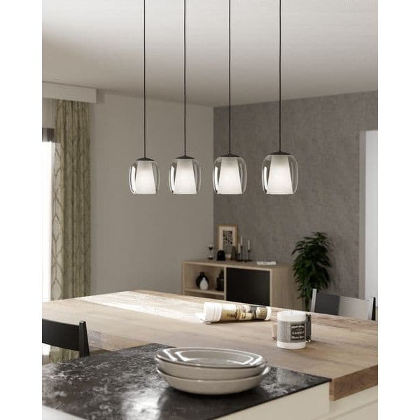 EGLO Leuchten Pendelleuchte CIAMPINO schwarz exkl. E27 4x28W