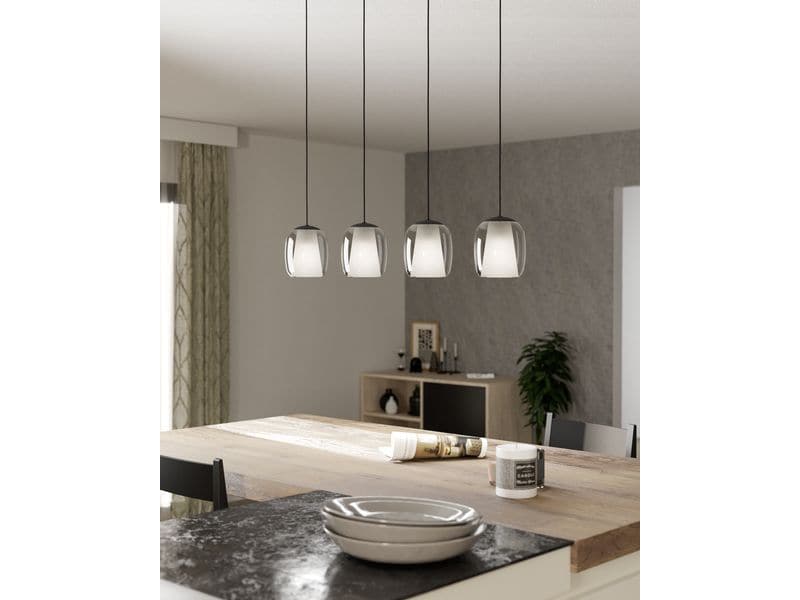 EGLO Leuchten Pendelleuchte CIAMPINO schwarz exkl. E27 4x28W