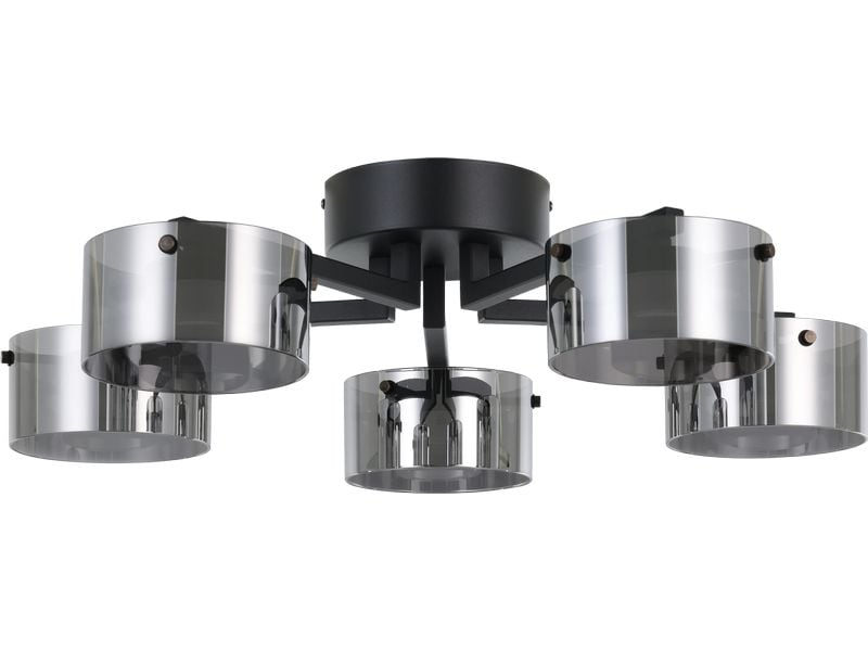 EGLO Leuchten LED-Deckenleuchte Copillos LED 5 x 5, 4W 3000K Silber