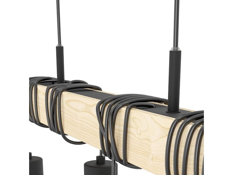 EGLO Leuchten Pendelleuchte TOWNSHEND 5 schwarz exkl. E27 4x60W