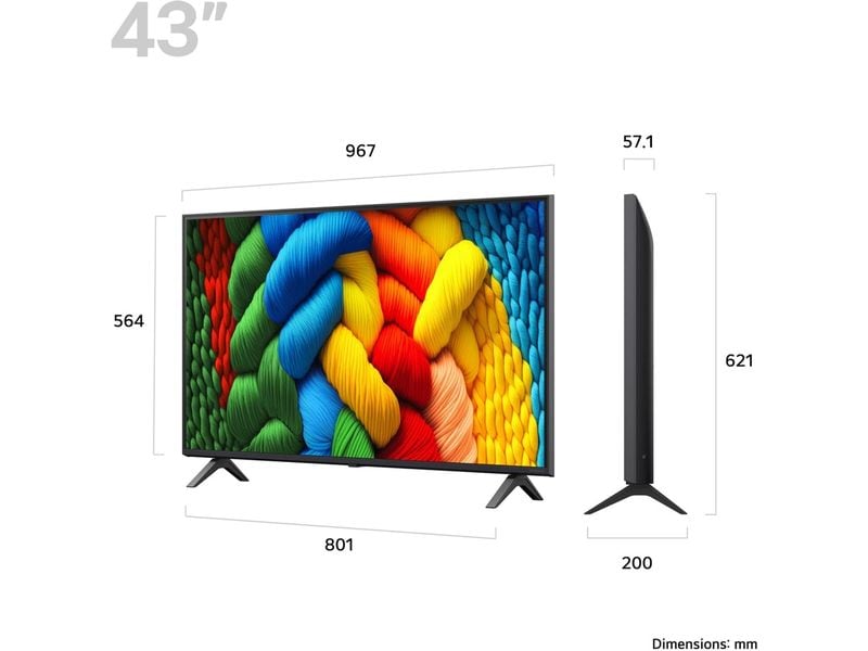 LG TV 43NANO80A6B 43", 3840 x 2160 (Ultra HD 4K), LED-LCD