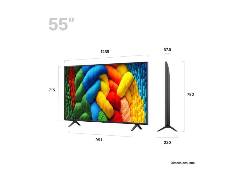 LG TV 55NANO80A6B 55", 3840 x 2160 (Ultra HD 4K), LED-LCD