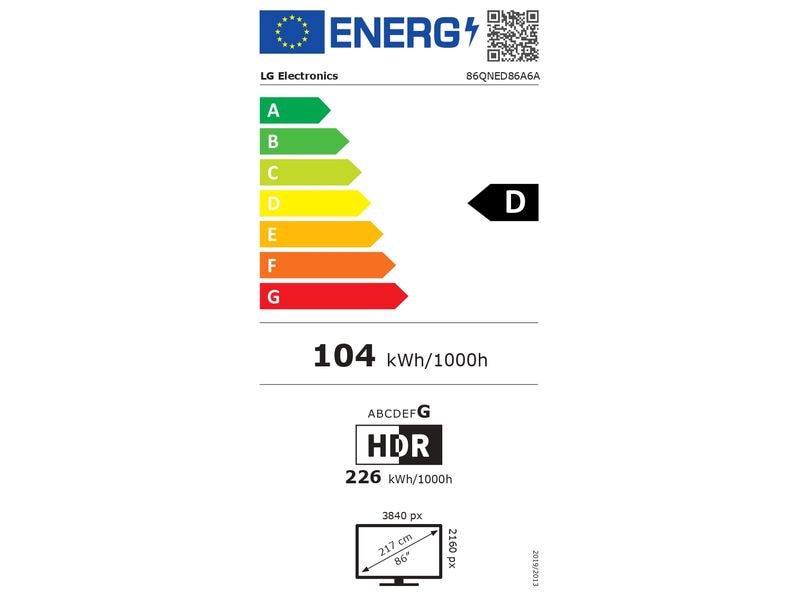 LG TV 86QNED86A6A 86", 3840 x 2160 (Ultra HD 4K), QNED