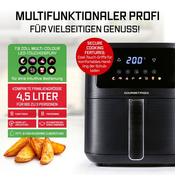GOURMETmaxx Heissluft-Fritteuse AirGenius S 4.5 l