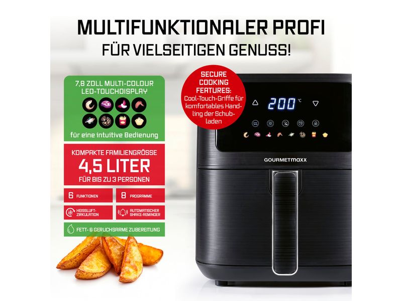 GOURMETmaxx Heissluft-Fritteuse AirGenius S 4.5 l