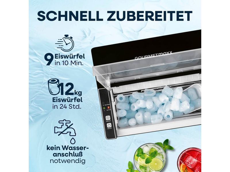GOURMETmaxx Eiswürfelmaschine 12 kg/24h