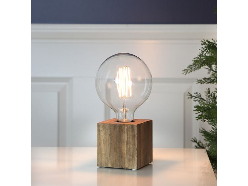 Star Trading Lampenhalter KUB E27 Braun/Natur