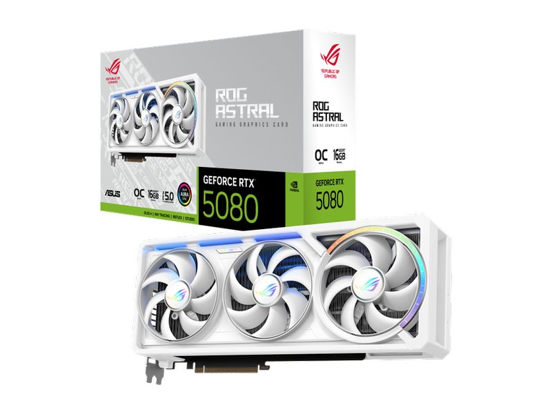 ASUS ROG Grafikkarte ROG Astral GeForce RTX 5080 16GB GDDR7 WHITE OC