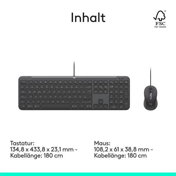 Logitech Tastatur-Maus-Set MK620 wired Combo for Business