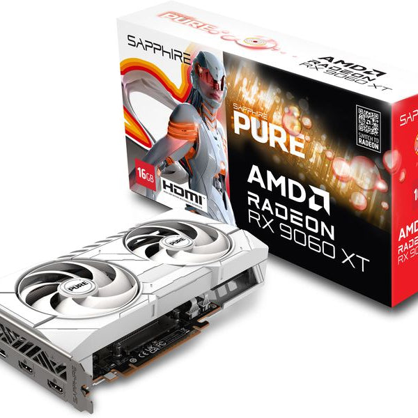 SAPPHIRE Grafikkarte AMD Radeon RX9060 XT PURE OC 16GB GDDR6