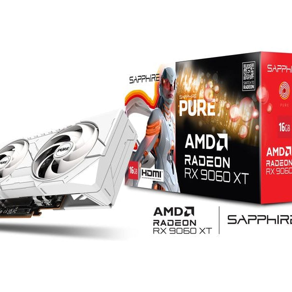 SAPPHIRE Grafikkarte AMD Radeon RX9060 XT PURE OC 16GB GDDR6