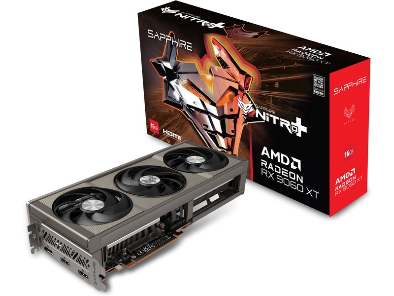 SAPPHIRE Grafikkarte AMD Radeon RX9060 XT NITRO OC 16GB GDDR6