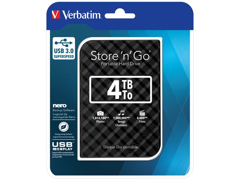 Verbatim Externe Festplatte Store 'n' Go 4 TB