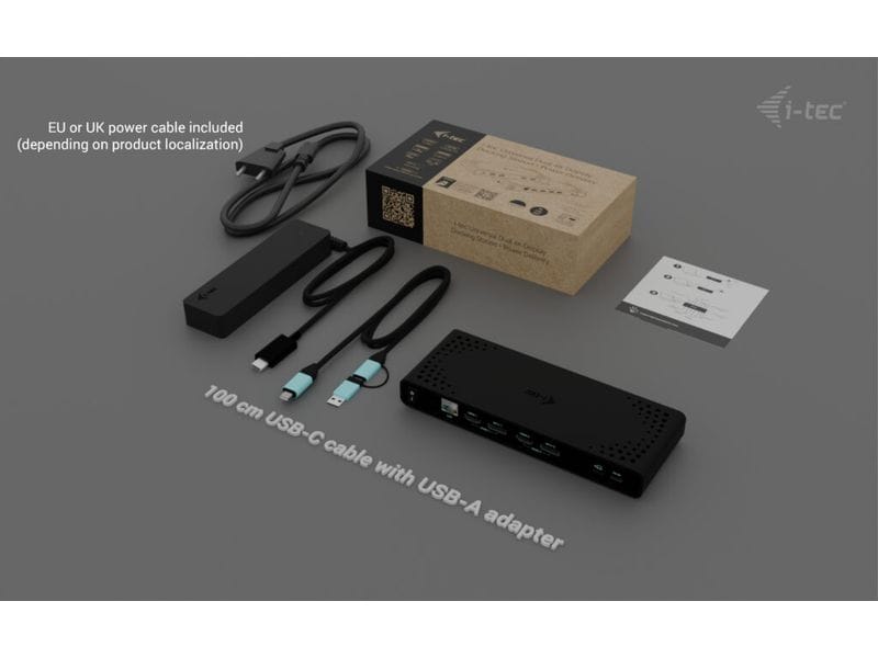 i-tec Dockingstation 2x 4K + PD 85 W + USB-C Ladegerät 100 W