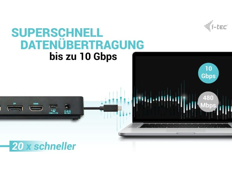 i-tec Dockingstation USB-C 3x 4K Gen 2 Pro + PD 100 W