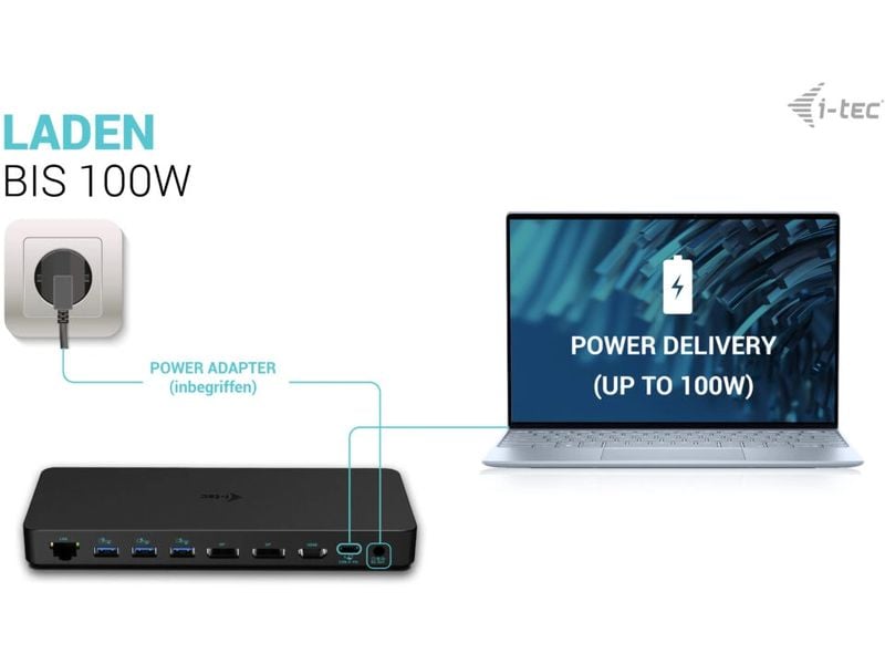i-tec Dockingstation USB-C 3x 4K Gen 2 Pro + PD 100 W