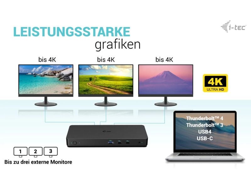 i-tec Dockingstation USB-C 3x 4K Gen 2 Pro + PD 100 W