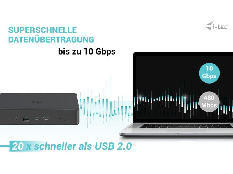i-tec Dockingstation USB 3.0 / USB-C / TB 3 2x 4K Gen2 + PD 100 W