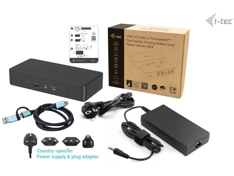 i-tec Dockingstation USB 3.0 / USB-C / TB 3 2x 4K Gen2 + PD 100 W