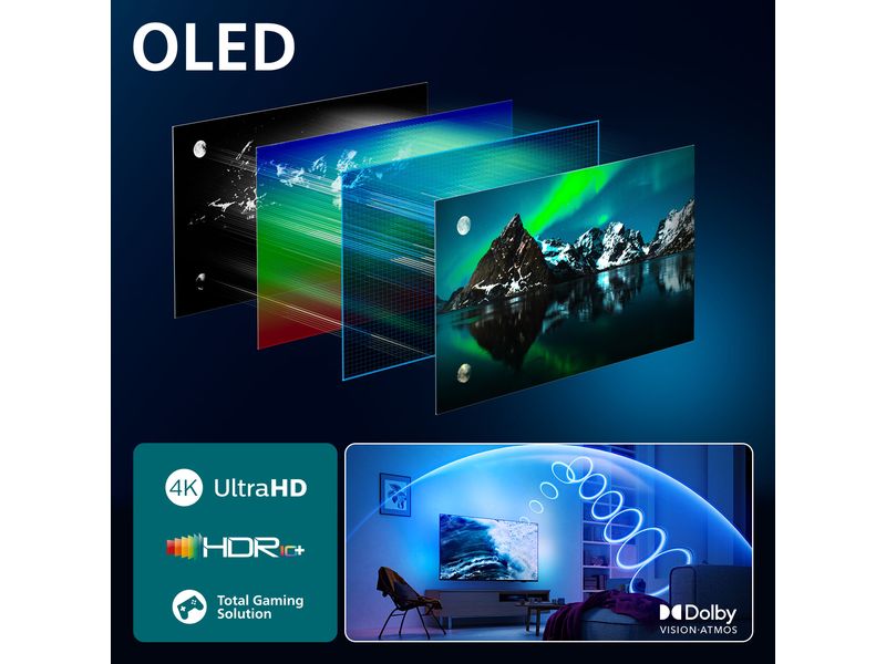Philips TV 55OLED760/12 55" 4K OLED Ambilight TV, 2025