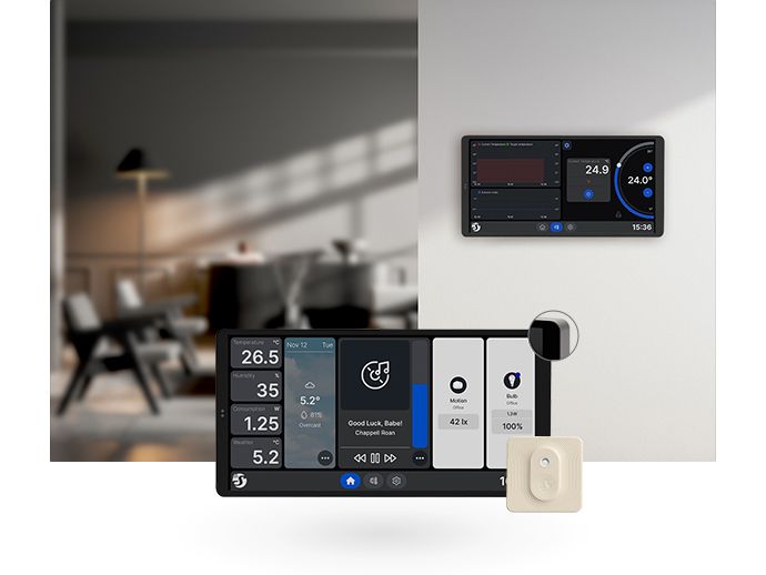 Shelly Wall Display X2 +HT Touchscreen Silber