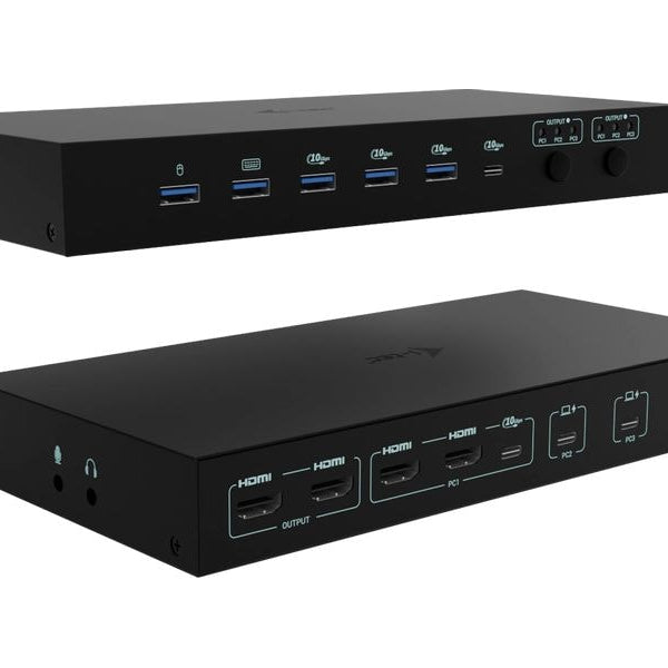 i-tec Dockingstation USB-C KVM Dock PRO Drei Hosts, 2x PD max 92W