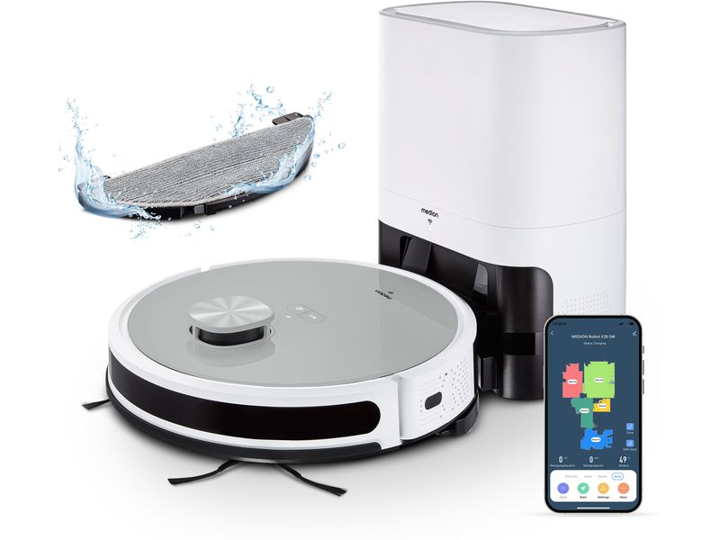 Medion Saug- und Wischroboter X21 mit Absaugstation
