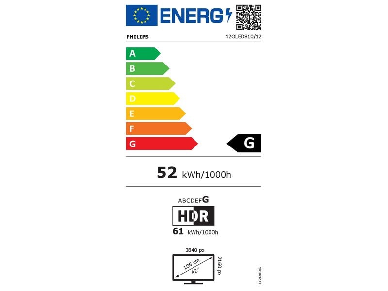 Philips TV 42OLED810/12 42" 4K OLED Ambilight TV, 2025