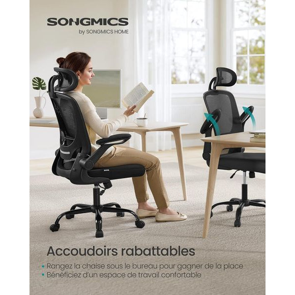Songmics Bürostuhl mit klappbaren Armlehnen