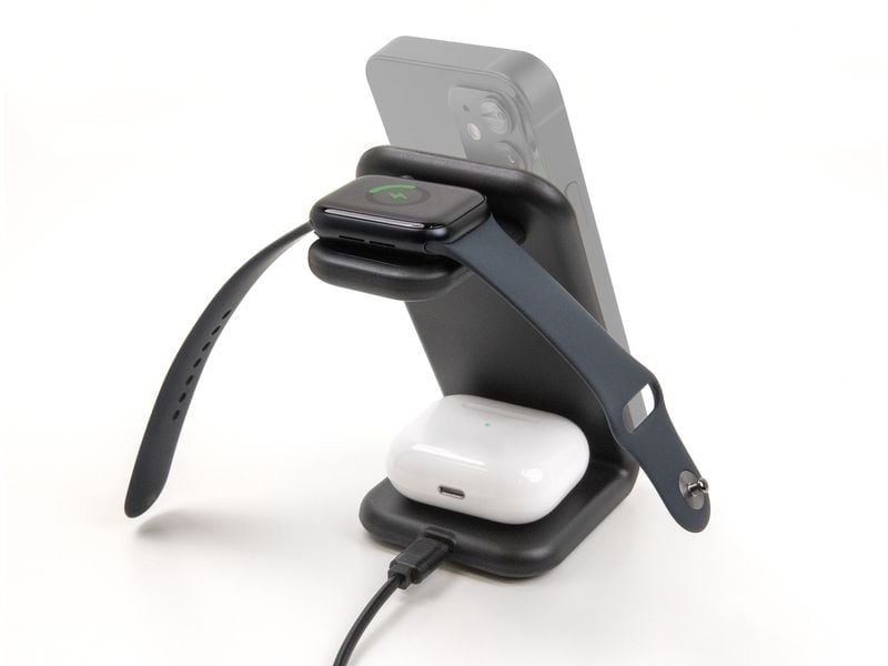 Delock Wireless Charger 3 in 1 mit 2 Ladespulen 5 W/5W/15 W