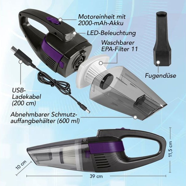 CLEANmaxx Akku-Handsauger Grau, Violett Grau, Violett