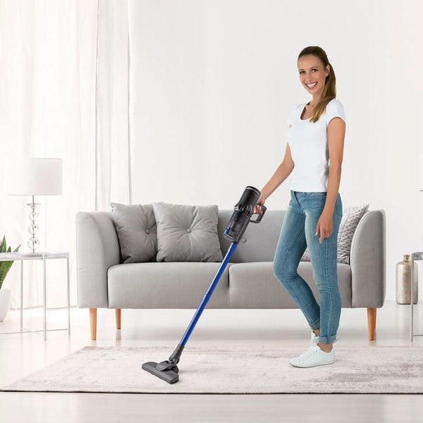 CLEANmaxx Akku-Hand- und Stielsauger Blau/Grau