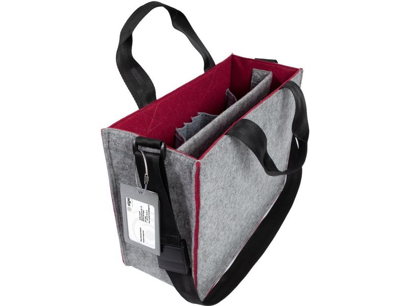 Sigel Notebooktasche Desk Sharing Bag Bicolor M, Grau/Rot 15.4 "