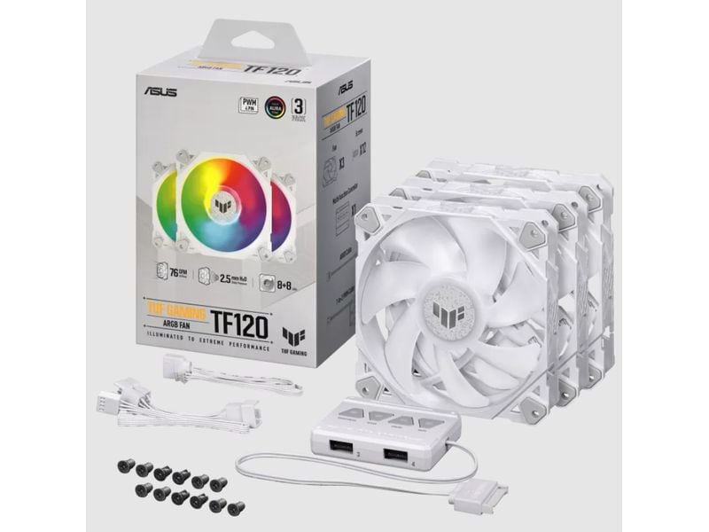 ASUS PC-Lüfter TUF GAMING TF120 ARGB 3IN1 Weiss