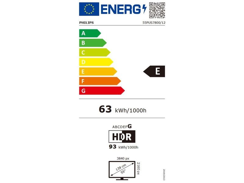 Philips TV 55PUS7800/12 55" 4K QLED Smart TV, 2025