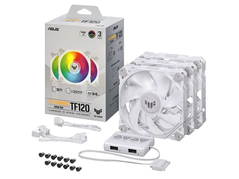 ASUS PC-Lüfter TUF GAMING TF120 ARGB 3IN1 Weiss