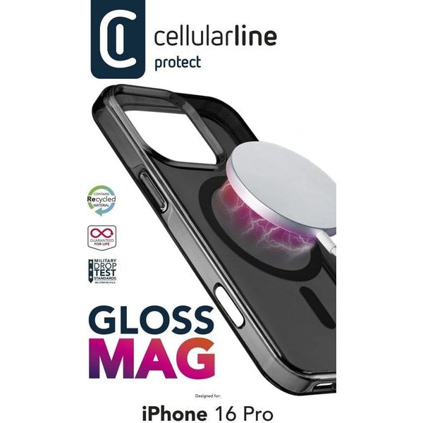 Cellular Line Back Cover Gloss Case iPhone 16 Pro Black