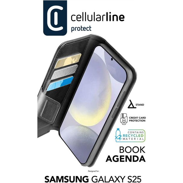 Cellular Line Book Cover Book Agenda 2 Galaxy S25 Schwarz