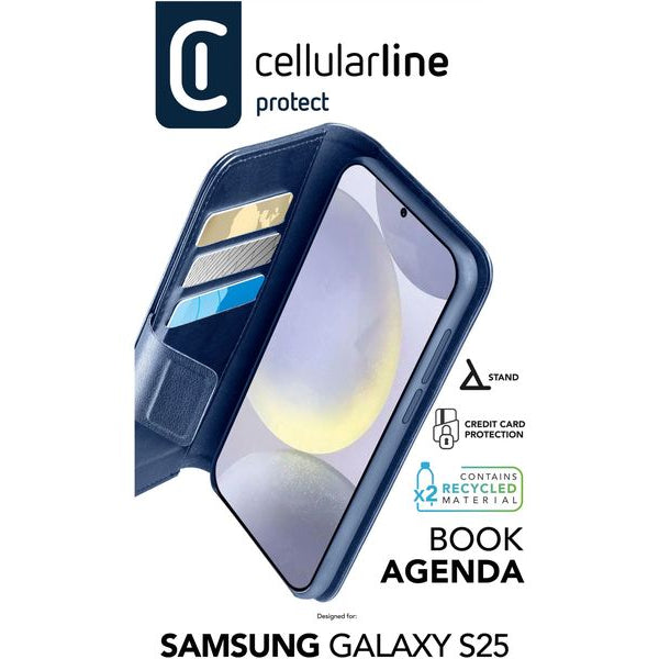Cellular Line Book Cover Book Agenda 2 Galaxy S25 Blau