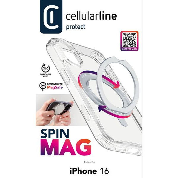 Cellular Line Back Cover Spin iPhone 16 Transparent
