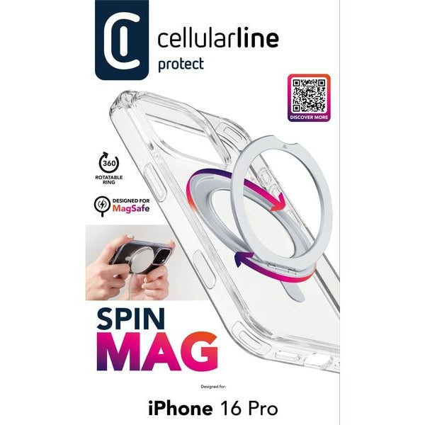 Cellular Line Back Cover Spin iPhone 16 Pro Transparent