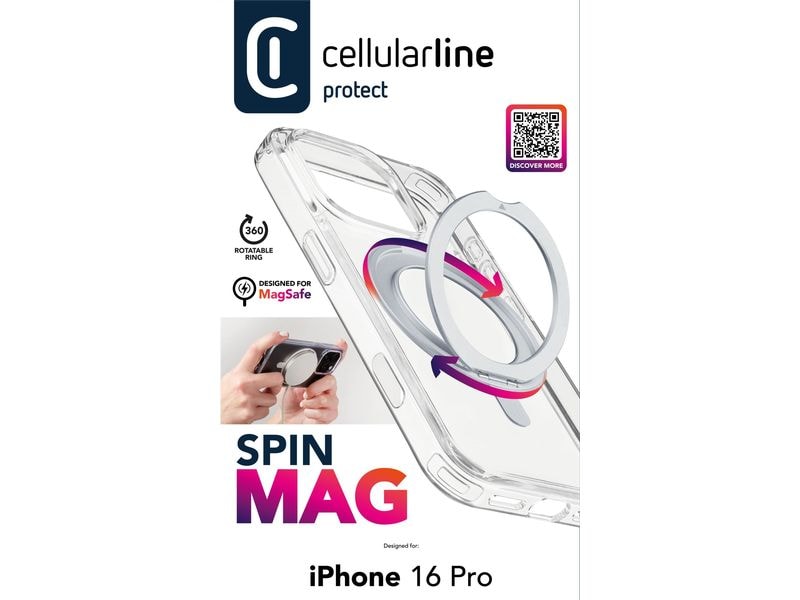 Cellular Line Back Cover Spin iPhone 16 Pro Transparent